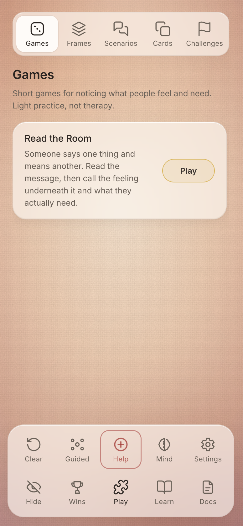 Concept view — Practice and games
